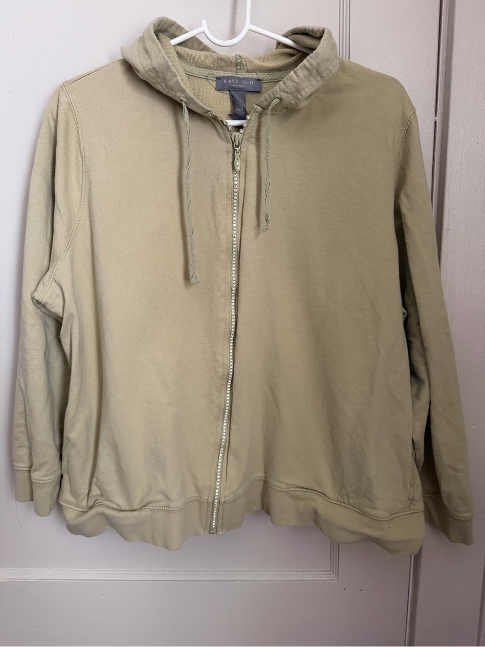 Kate Hill Women's Full-Zip Hoodie in Olive Green